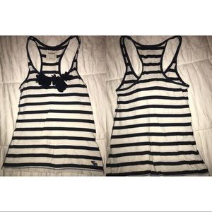 Abercrombie Kids Striped Floral Racerback Tank Top